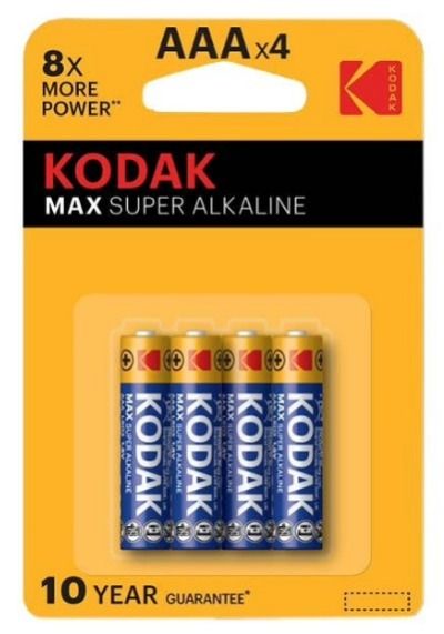 Батарейка Kodak LR03 Max 4шт BL4 (4/40)
