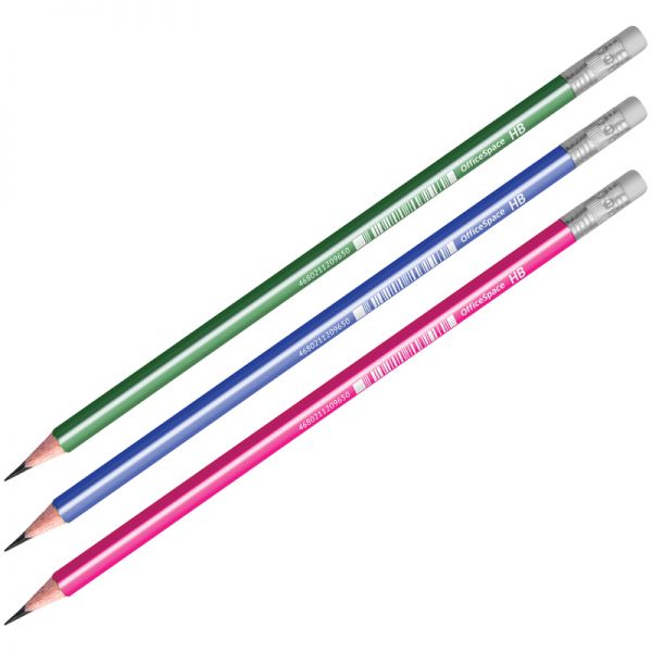 Карандаш ч/г OfficeSpace, HB, заточен., пластиковый 269151 (12)