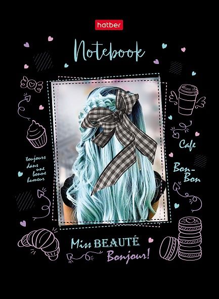 Бизнес-блокнот А6 80л "Hatber" -Девушка с голубыми волосами- 80ББ6В1_27347 (36)