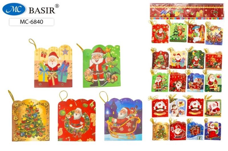 Открытка "НОВОГОДНИЕ" 8,2*7,2см МС-6840 (160)