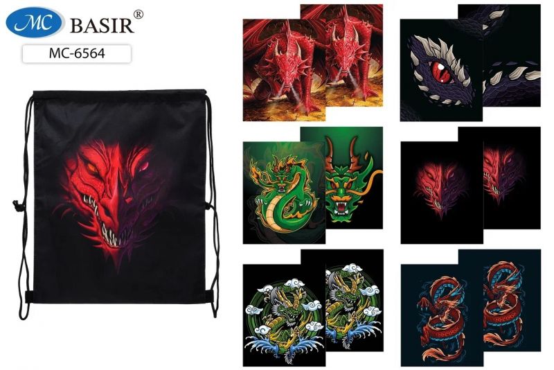 Мешок для обуви "ДРАКОНЫ" 32*42см МС-6564