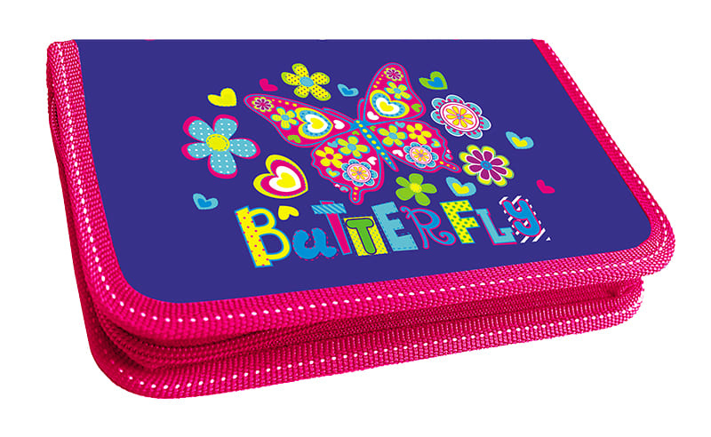 Пенал 1 отделение "Бабочки цветочки" 81П26_1241