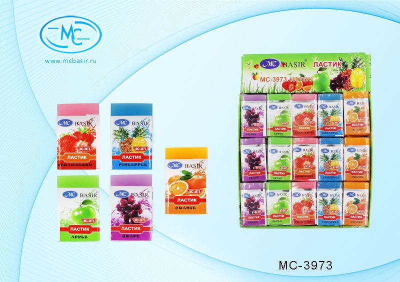 Ластик 3973 MC Фрукты 4см*2,4см (60)
