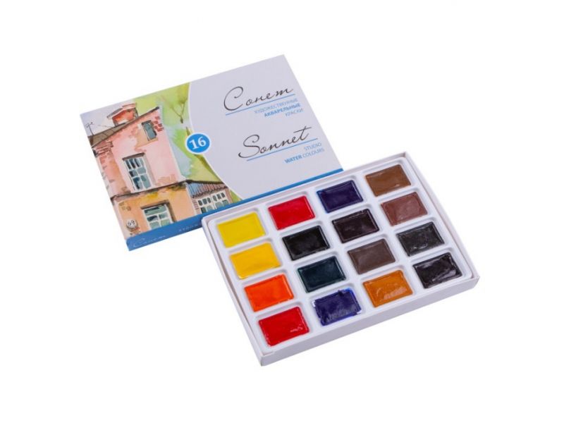 Акварель 16 цв. "Сонет" кювет 3541138