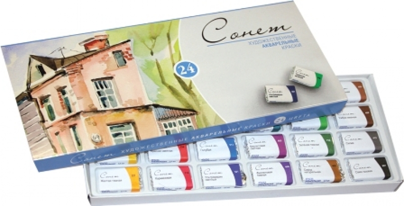 Акварель 24 цв. "Сонет" кювет 3541139