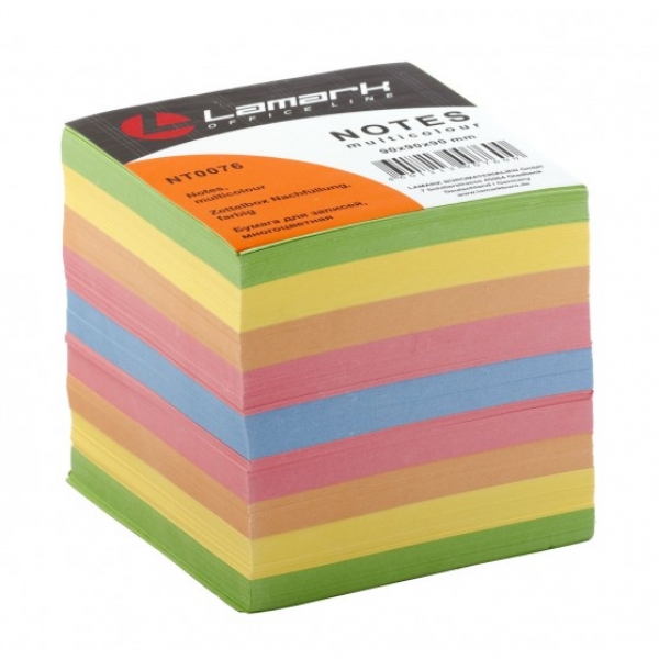 Блок для записей LAMARK 76, 9*9*9см., цветная (12)