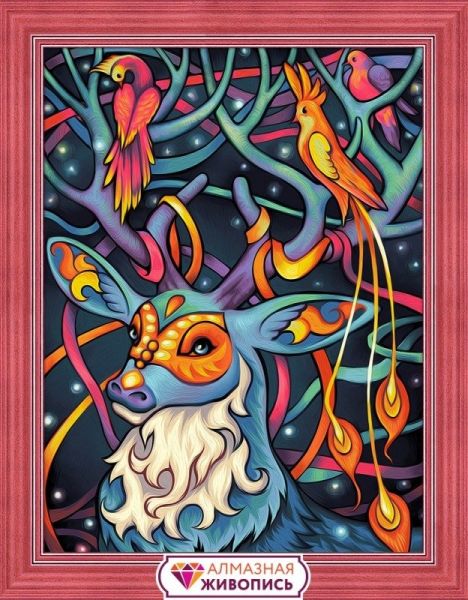 Алмазная мозайка "СКАЗОЧНЫЙ ОЛЕНЬ" 40*50 М-10251