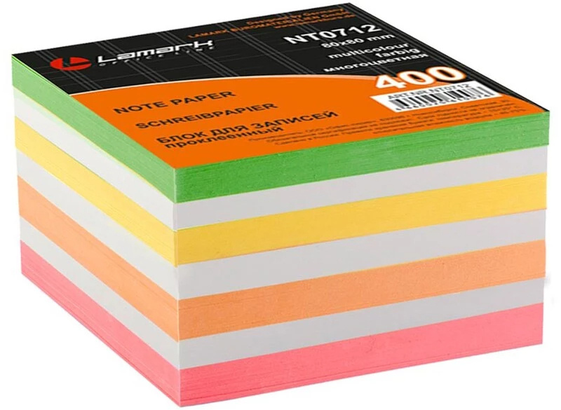 Блок для записей LAMARK 713, 8*8*5см., цветной (27)
