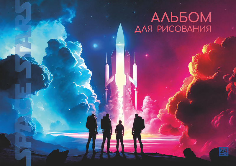 Альбом для рисования 24л. А4 -Космодром- на склейке, LAMARK82444 (40)