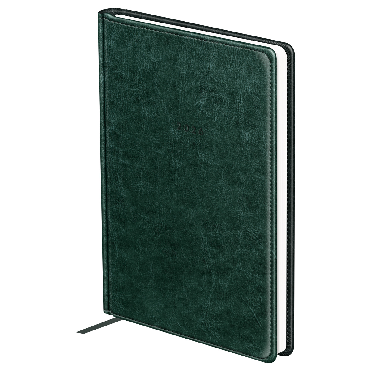 Ежедневник 2026г. А5 176л BG "Nebraska" кожзам., зеленый, DdА5_09368