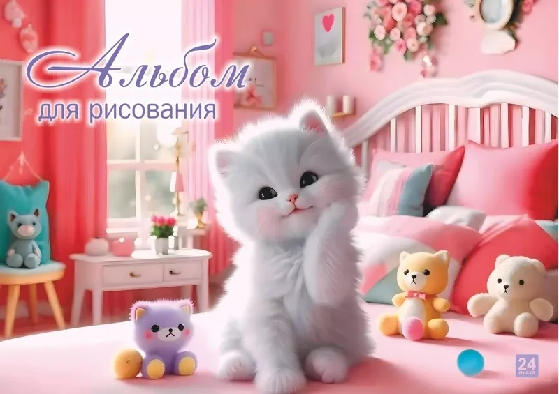 Альбом для рисования 24л. А4 -Домик для котенка- на склейке, LAMARK99794 (40)