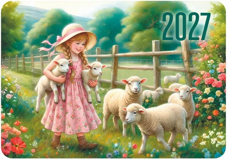 Календарь карманный 2027г Символ года-Год Козы (Овцы). Счастливое детство LAMARK03033 (100)