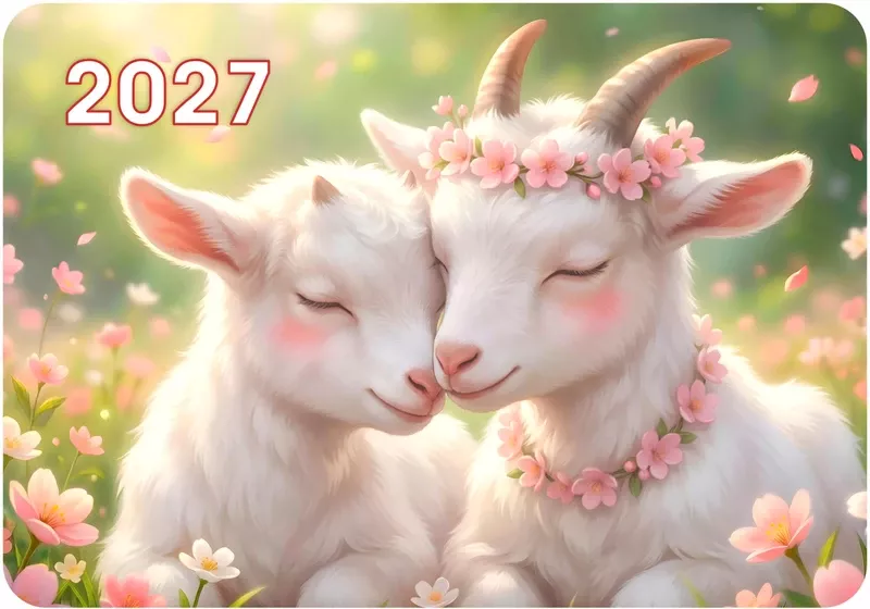 Календарь карманный 2027г Символ года-Год Козы (Овцы). Нежные чувства LAMARK03040 (100)