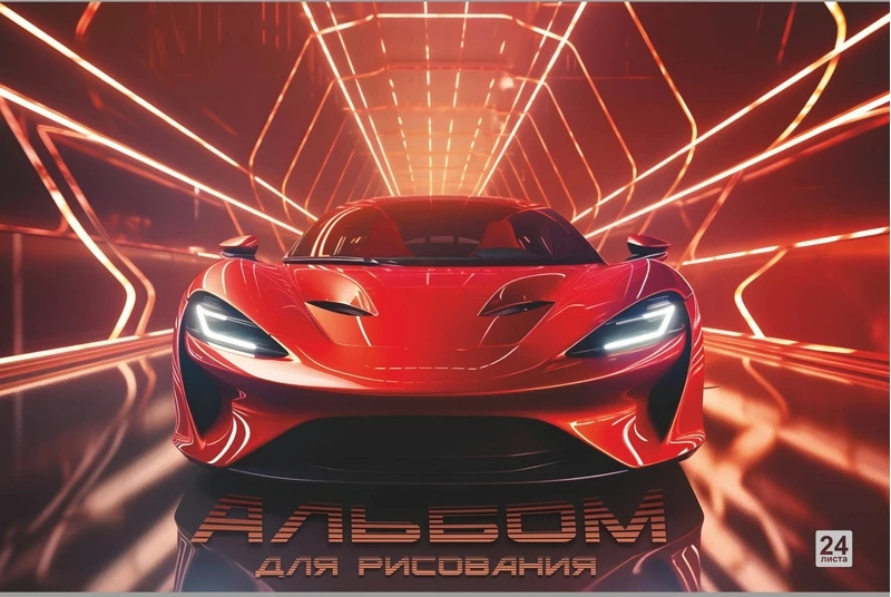 Альбом для рисования 24л. А4 -Скорость движения- на склейке, LAMARK99718 (40)