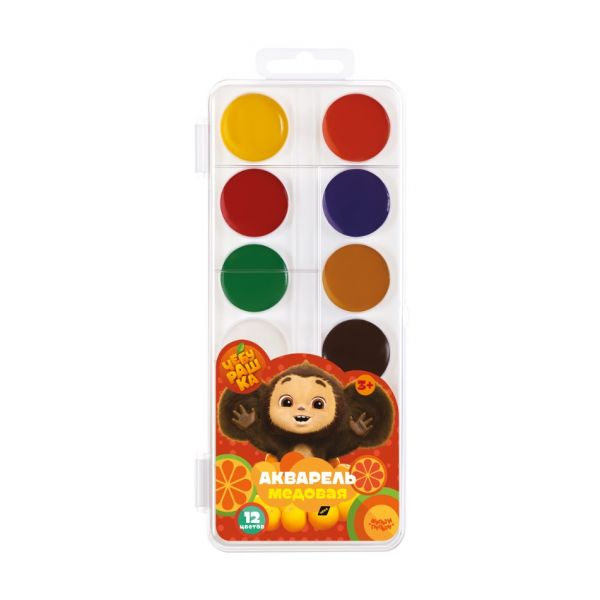 Акварель 12 цв. Медовая п/к б/к Мульти-Пульти "Чебурашка" АПЧБ_53006 (12)