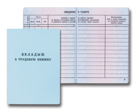 Вкладыш в трудовую книжку (250)