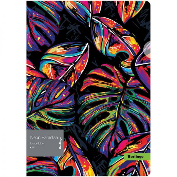 Папка-уголок Berlingo, А4, "Neon Paradise", 200мкм, с рисунком, LFp_A4081