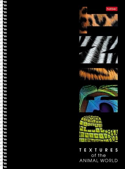 Тетрадь 120л А4 -Animals print- Твердая обложка, на спирале, разделители 120Ттр4В1сп_32218 (15)