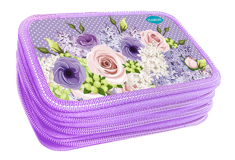 Пенал 3 отделения "Сирень и розы" 30П26_3_1115/2631115