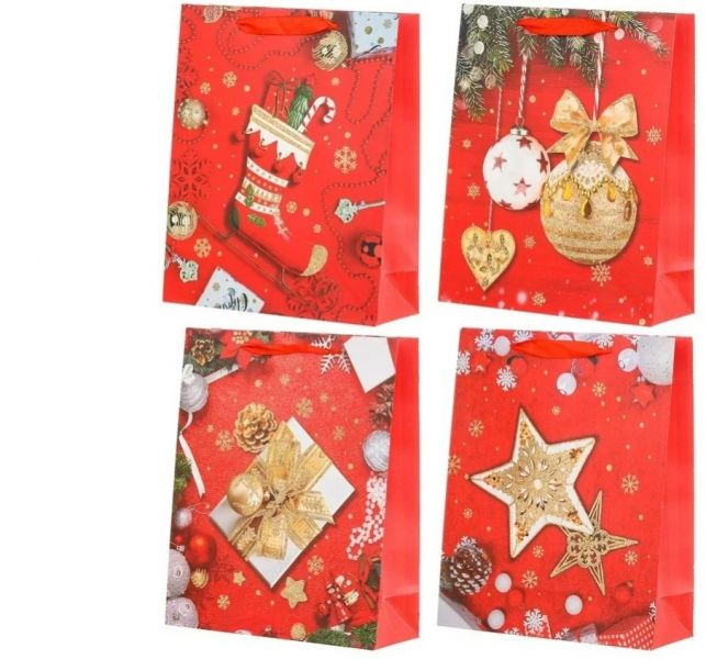 Пакет подарочный "НОВОГОДНЕЕ НАСТРОЕНИЕ" 19,5*8*23,5см МС-6779