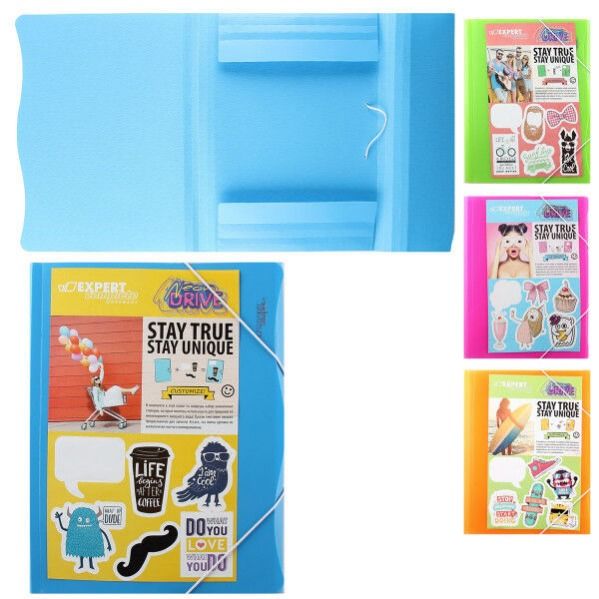 Папка на резинках "Expert Neon Drive" + стикеры 22167650
