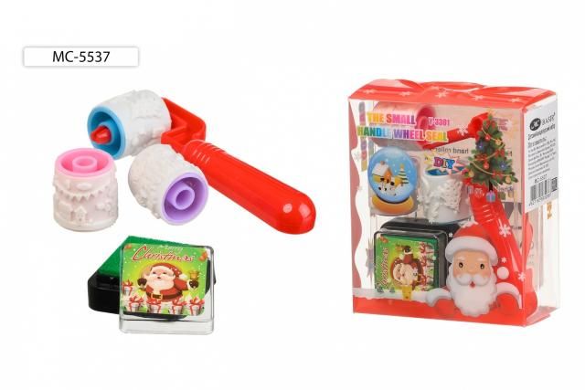 Набор подарочный детский "НОВОГОДНЯЯ ТЕМАТИКА" (ролик-штамп,шт.подушка) МС-5537