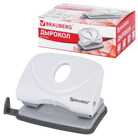 Дырокол на 20л BRAUBERG "Original", белый, 227787