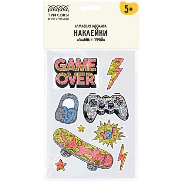 Алмазная мозаика, наклейки ТРИ СОВЫ "Главный герой", АМН_48218