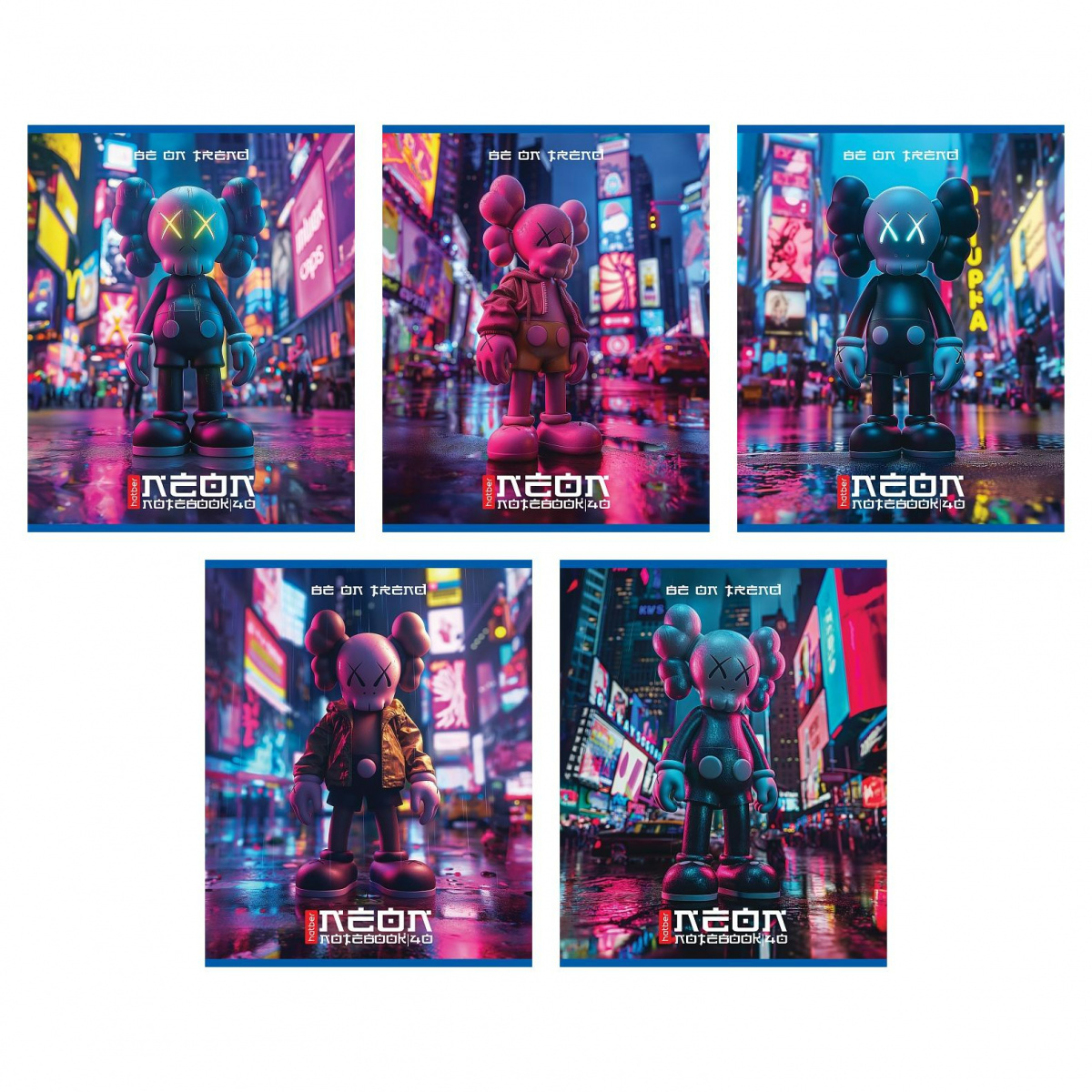 Тетрадь 40л А5 -Будь в тренде!- клетка, скоба, 5диз. Hatber 40Т5В1 (5/70)