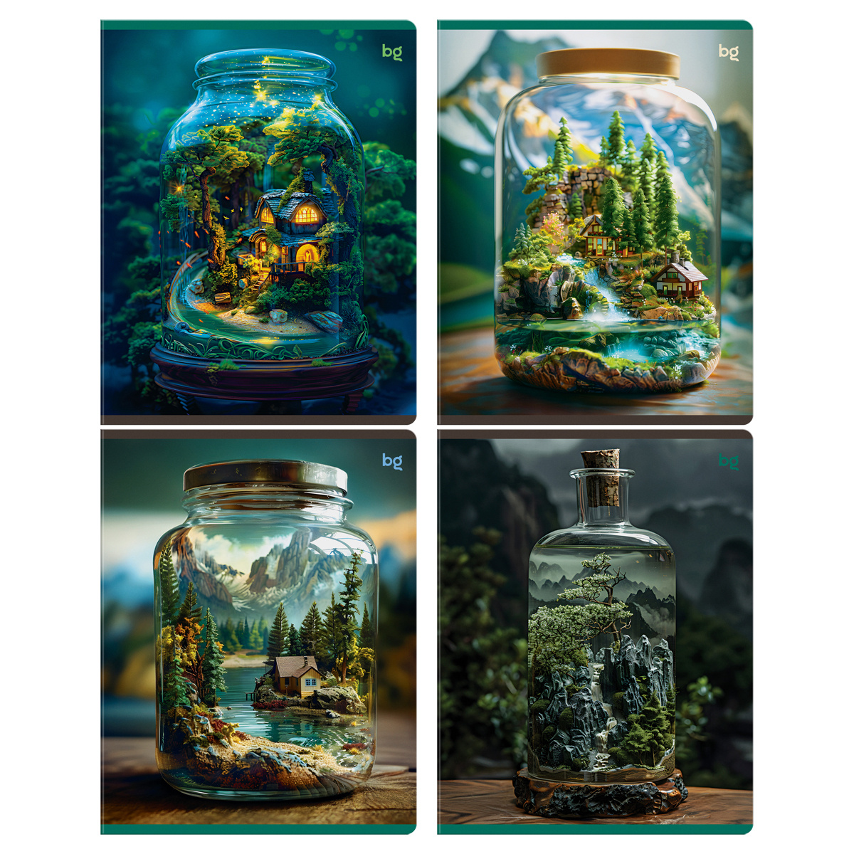 Тетрадь 48л А5 BG "Флорариум" клетка, блестки, Т5ск48_бл 08520 (4/56)