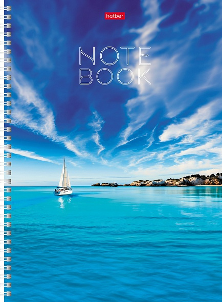 Тетрадь 120л А4 -Белеет парус- клетка, на гребне, Soft-touch Hatber 120Тт4В1гр_32818 (2/16)