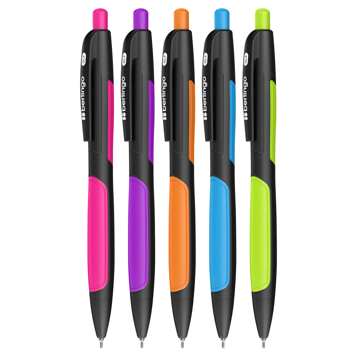 Ручка шариковая автоматическая Berlingo "Color Zone 2" синяя, 0,7мм, CBm_70955 (20)