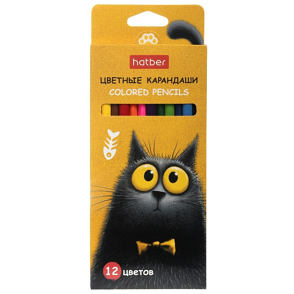 Карандаши 12 цв. Hatber -Пушистый философ- трехгран. дерево CS_094019 (12)