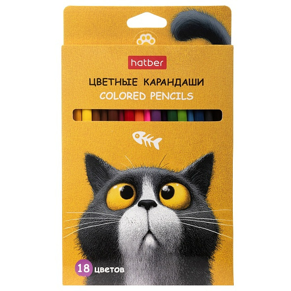 Карандаши 18 цв. Hatber -Пушистый философ- трехгран. дерево CS_094020 (8)