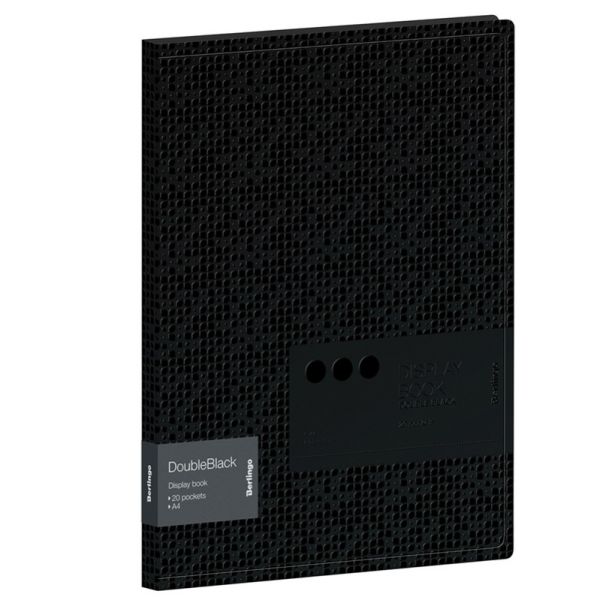 Папка 20 вкладышей Berlingo "DoubleBlack" А4, 17мм, 600мкм, черная, DB4_10701 (24)